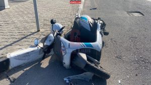 Girne'de korkutan kaza… Motosiklet sürücüsü yaralandı…