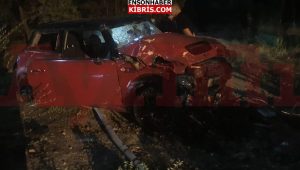 Karşıyaka-Lapta yolunda korkutan kaza… 1 yaralı