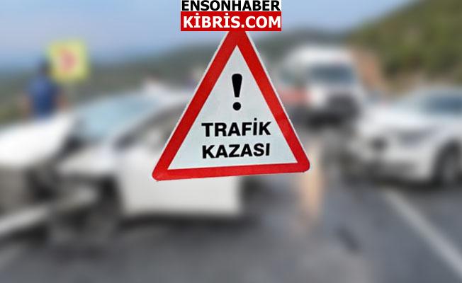 Girne'de kaza: Park halindeki araca çarptı